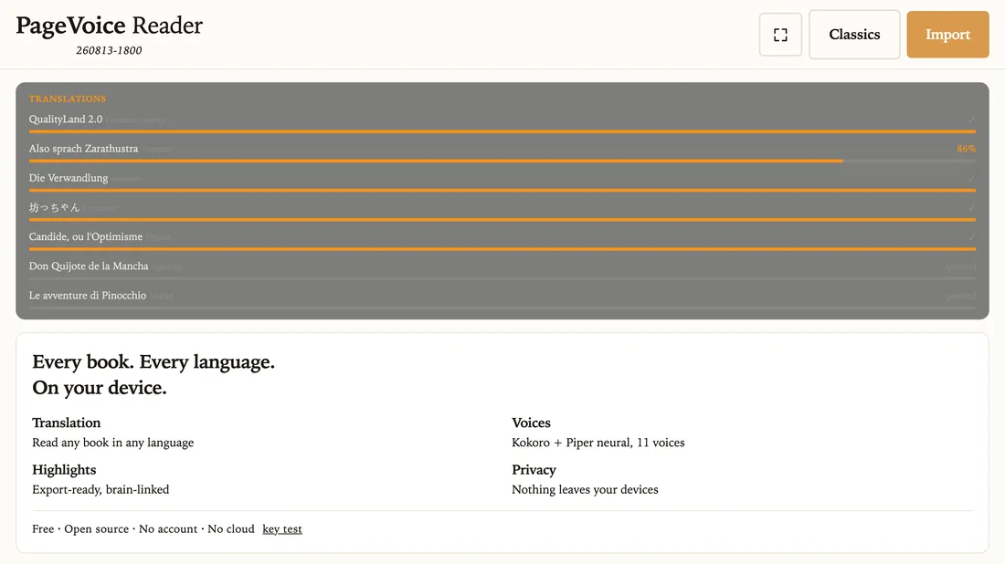 PageVoice Reader — read, hear and translate any book