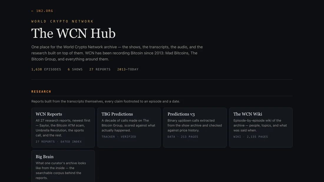 WCN Hub — the World Crypto Network archive