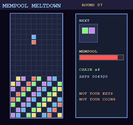 Mempool Meltdown gameplay mockup