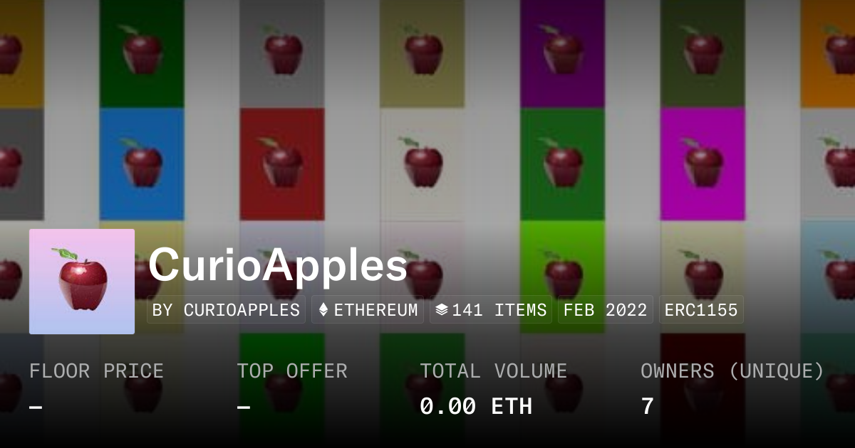 CurioApples collection cover from OpenSea